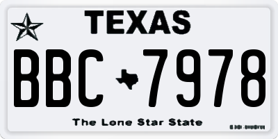 TX license plate BBC7978