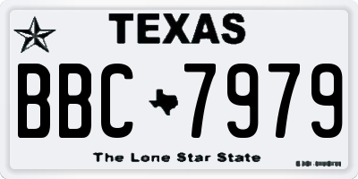 TX license plate BBC7979