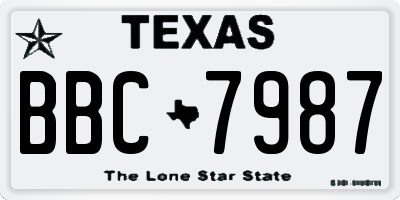 TX license plate BBC7987