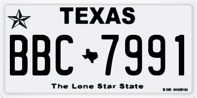 TX license plate BBC7991