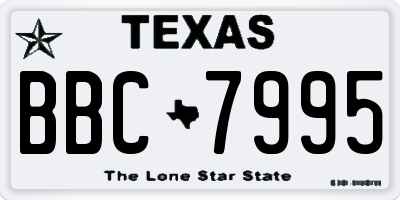 TX license plate BBC7995