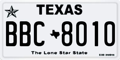 TX license plate BBC8010