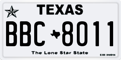 TX license plate BBC8011