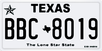 TX license plate BBC8019