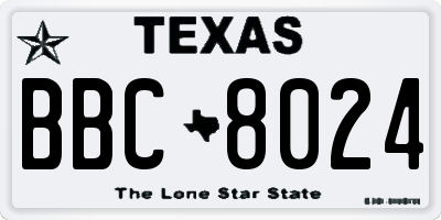 TX license plate BBC8024