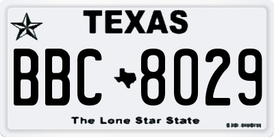 TX license plate BBC8029