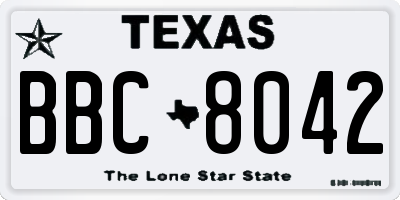TX license plate BBC8042