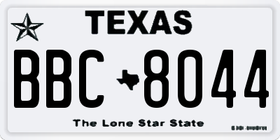 TX license plate BBC8044
