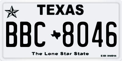 TX license plate BBC8046