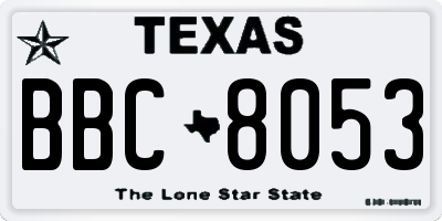 TX license plate BBC8053