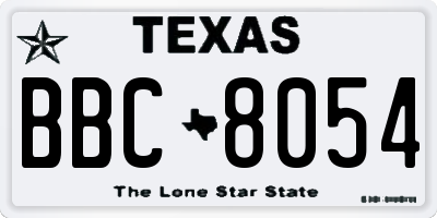 TX license plate BBC8054