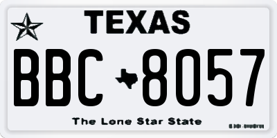 TX license plate BBC8057