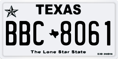 TX license plate BBC8061
