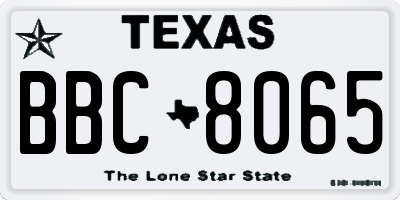 TX license plate BBC8065