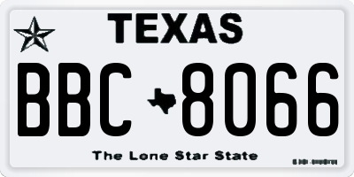 TX license plate BBC8066