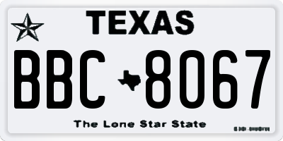 TX license plate BBC8067