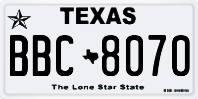 TX license plate BBC8070