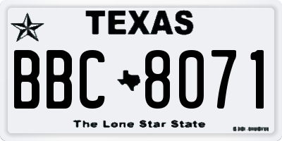TX license plate BBC8071