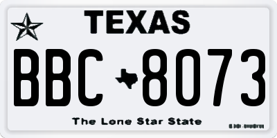 TX license plate BBC8073