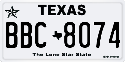 TX license plate BBC8074