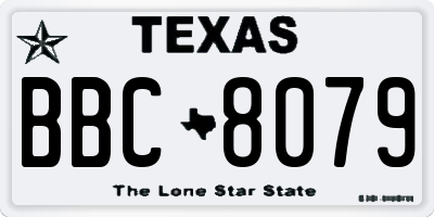 TX license plate BBC8079