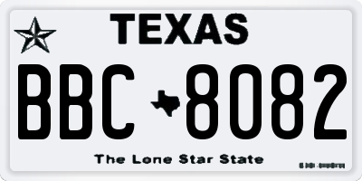 TX license plate BBC8082