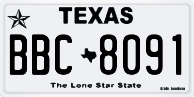 TX license plate BBC8091