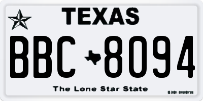 TX license plate BBC8094