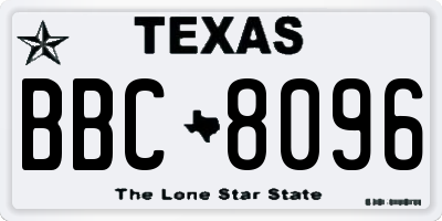 TX license plate BBC8096