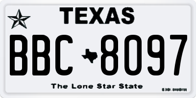 TX license plate BBC8097