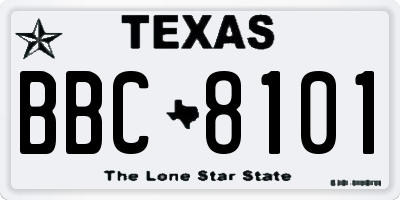 TX license plate BBC8101