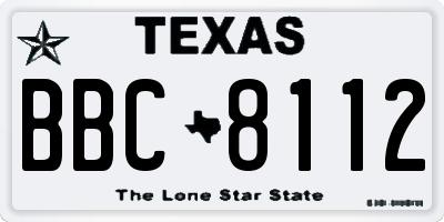 TX license plate BBC8112