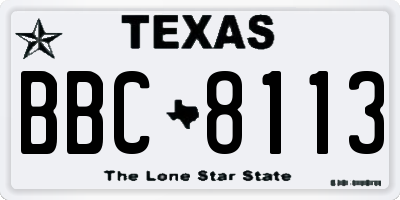 TX license plate BBC8113