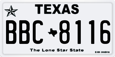 TX license plate BBC8116