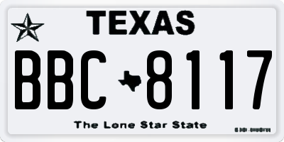 TX license plate BBC8117