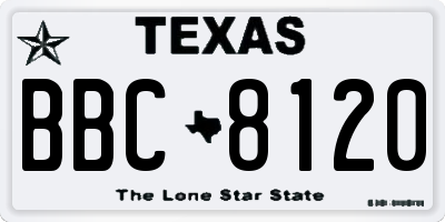 TX license plate BBC8120