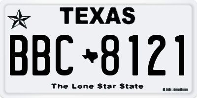 TX license plate BBC8121