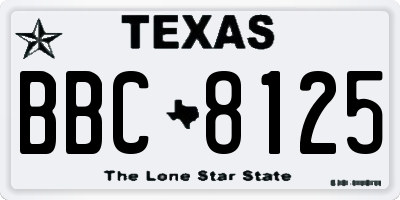 TX license plate BBC8125
