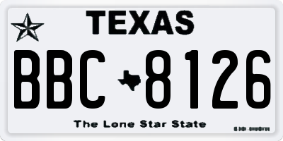 TX license plate BBC8126