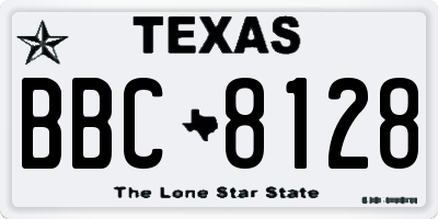 TX license plate BBC8128