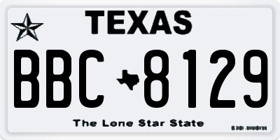TX license plate BBC8129