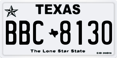 TX license plate BBC8130