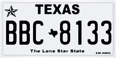 TX license plate BBC8133