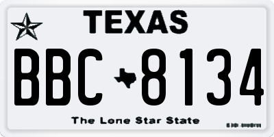 TX license plate BBC8134