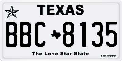 TX license plate BBC8135