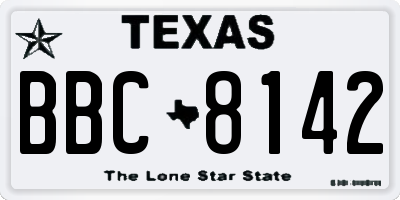 TX license plate BBC8142