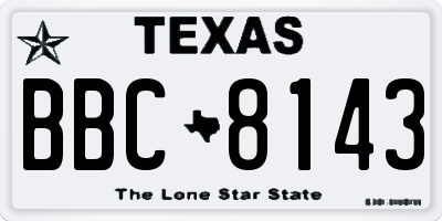 TX license plate BBC8143