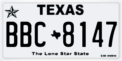 TX license plate BBC8147
