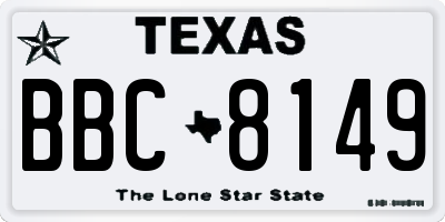 TX license plate BBC8149