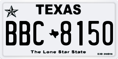 TX license plate BBC8150